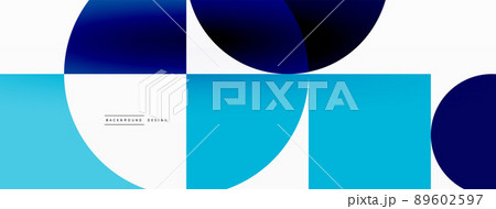 Beautiful abstract background. Circles, triangle shapes, and squares. Minimal geometric template for wallpaper, banner, background or landing 89602597