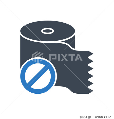 Toilet paper related vector glyph icon 89603412