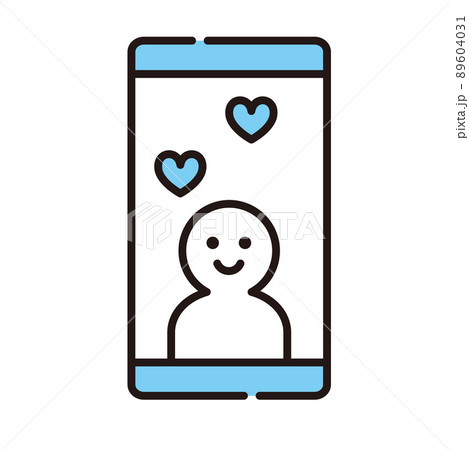 スマホ　人　ハート 89604031