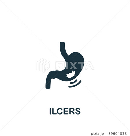 Ilcers icon. Monochrome simple Deseases icon for templates, web design and infographics 89604038
