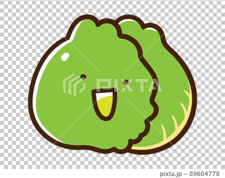 かわいいキャベツのキャラクターの手書き風イラストのイラスト素材