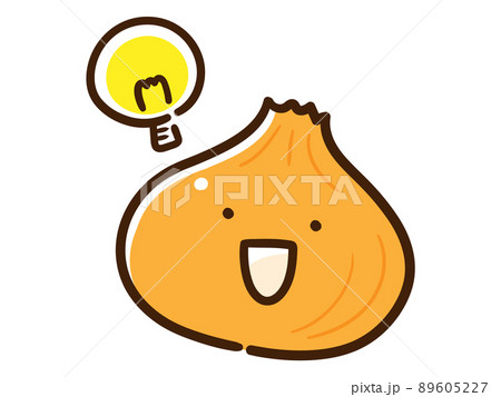 電球マークでひらめく玉ねぎのかわいいキャラクター手書き風イラスト 電球マークでひらめく玉ねぎのかわいいキャラクター手書き風イラスト 89605227