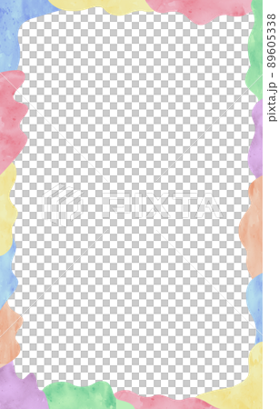 Background material Colorful frame drawn in watercolor 89605338