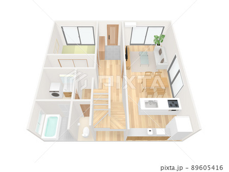 住宅の俯瞰CGパース 89605416