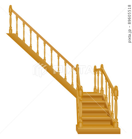 stairs for the house inside to the second floor made of wooden vector illustration 89605518