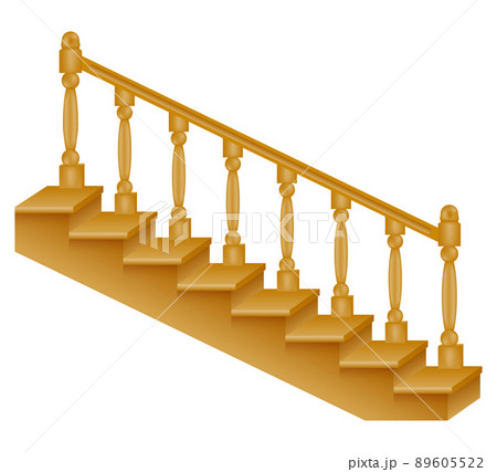 stairs for the house inside to the second floor made of wooden vector illustration 89605522