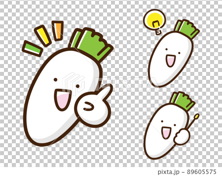 各種表情姿勢的可愛蘿蔔字符的手寫風格插圖集 89605575