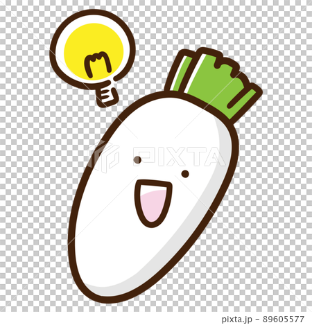 以燈泡標記為靈感的蘿蔔的可愛字符手寫風格插圖 89605577