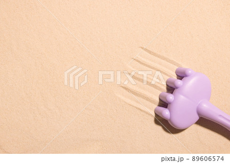 Sandbox outdoor. Children's sandbox with various toys for the game. Summer concept. Sandbox outdoor. Children's sandbox with various toys for the game. Summer concept. 89606574