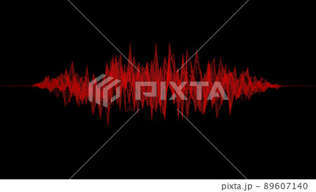3d abstract sound wave background. Red digital technology waveform on empty backdrop. Science, big data, pain, network concept 89607140