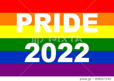 Pride 2022. LGBT flag. The LGBT pride flag or rainbow pride flag includes the flag of the lesbian, gay, bisexual, and transgender LGBT organization. Illustration. International LGBT Pride Day 2022. 89607340