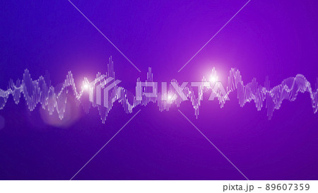 3d visualization of sound waves and vibrations on a gradient colored background. Technology, artificial intelligence, science, dataset concept. 89607359
