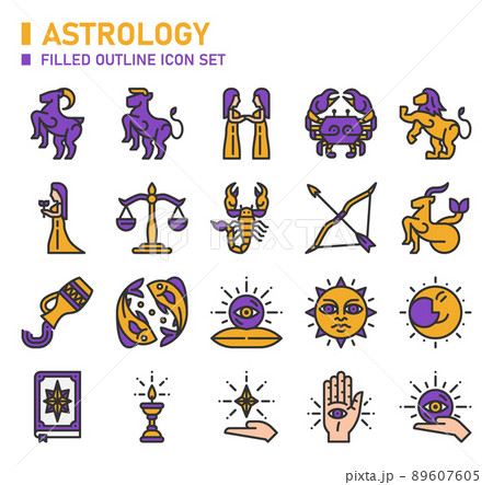 Zodiac icon set. Zodiac icon set. 89607605
