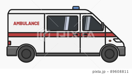 ambulance emergency car side view isolated vector flat illustration ambulance emergency car side view isolated vector flat illustration 89608811