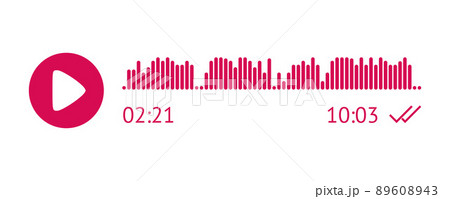 Recording of audio message template. UI element of audio record for smartphones. Vector illustration 89608943