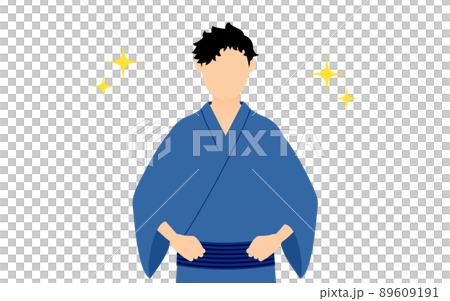 男士浴衣,手放在腰帶上,帶閃光 男士浴衣,手放在腰帶上,帶閃光 89609191