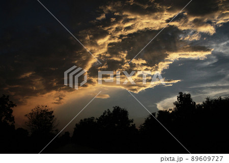 夕暮れの陽光を浴びて輝く夏の雲 夕暮れの陽光を浴びて輝く夏の雲 89609727