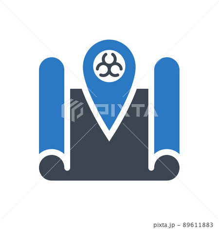 Outbreak virus map related vector glyph icon. 89611883