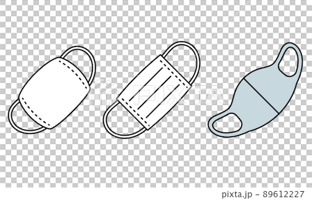 Illustration material of cloth mask, non-woven mask and urethane mask. 89612227