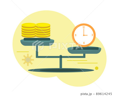 時間とお金 天秤 価値 イラスト 時間とお金 天秤 価値 イラスト 89614245