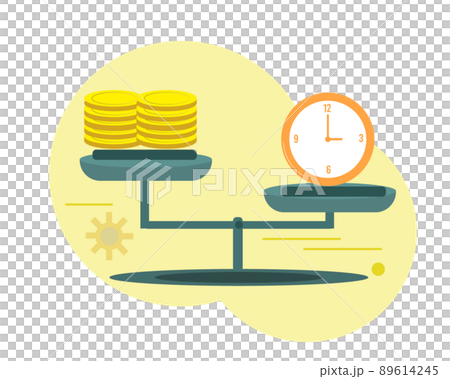 時間とお金 天秤 価値 イラスト 時間とお金 天秤 価値 イラスト 89614245