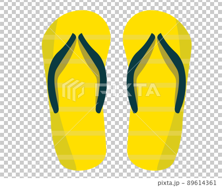 Beach sandals yellow cool striped illustration Beach sandals yellow cool striped illustration 89614361