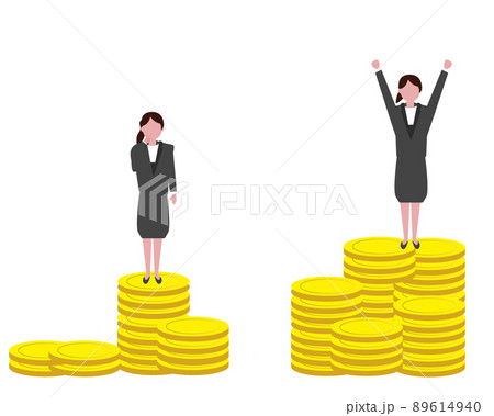 経済格差 女性 2人 所得格差 お金 スーツ 貧富の差 イラスト 経済格差 女性 2人 所得格差 お金 スーツ 貧富の差 イラスト 89614940