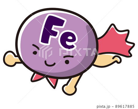 Fe(鉄分)のヒーローキャラクターのイラスト 89617885