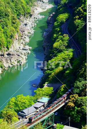 峡谷を走る2700系気動車・特急南風 89618209