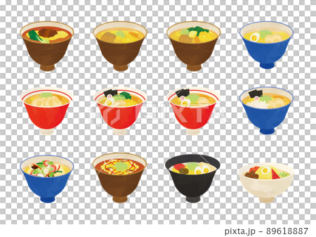 水彩風タッチラーメンメニューセット 89618887