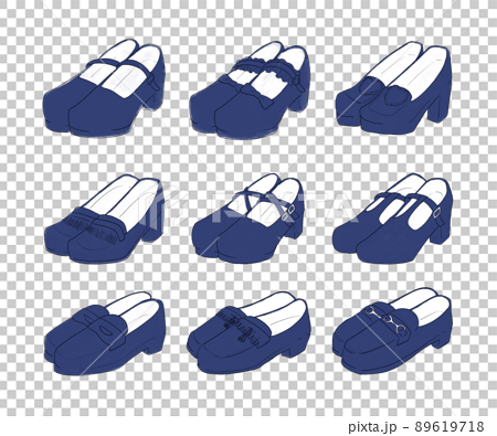 Navy loafers illustration set - Stock Illustration [89619718] - PIXTA
