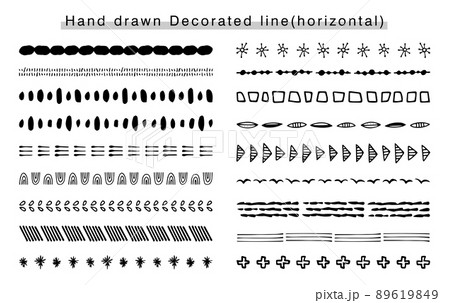 手描きの飾り罫素材のセット 手描きの飾り罫素材のセット 89619849