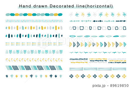 手描きの飾り罫素材のセット 手描きの飾り罫素材のセット 89619850