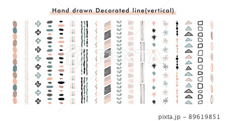 手描きの飾り罫素材のセット 手描きの飾り罫素材のセット 89619851