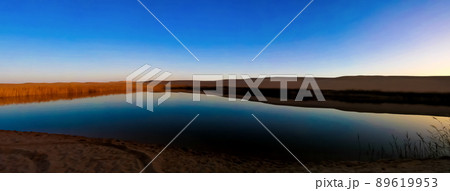 Panorama landscape at Great sand sea and lake around Siwa oasis 89619953