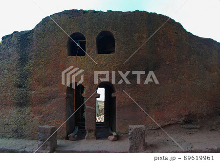 The bell tower of Biete Mariam rock-hewn church, Lalibela, Ethiopia 89619961
