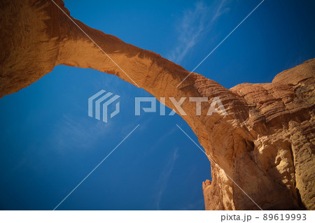 bottom up view Abstract Rock formation at plateau Ennedi aka Aloba arch in Chad bottom up view Abstract Rock formation at plateau Ennedi aka Aloba arch in Chad 89619993