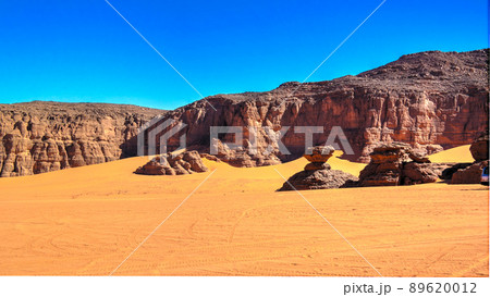 Abstract Rock formation at Boumediene , Tassili nAjjer national park, Algeria Abstract Rock formation at Boumediene , Tassili nAjjer national park, Algeria 89620012