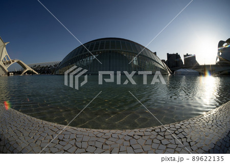 Valencia Spain Ciutat de les Arts i les Ciencies The City of Arts and Sciences sunset view 89622135