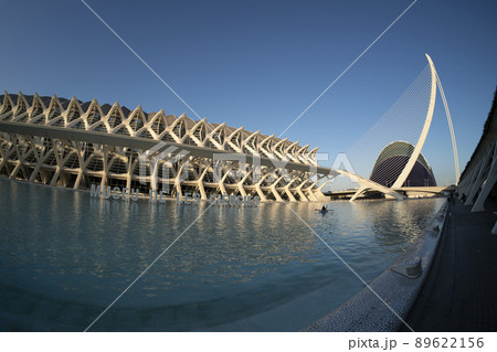 Valencia Spain Ciutat de les Arts i les Ciencies The City of Arts and Sciences sunset view 89622156