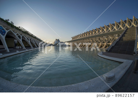 Valencia Spain Ciutat de les Arts i les Ciencies The City of Arts and Sciences sunset view 89622157