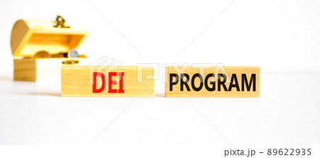 DEI diversity equity inclusion program symbol. Blocks with words DEI program on beautiful white background. Chest with coins. Business DEI diversity equity inclusion program concept. Copy space. DEI diversity equity inclusion program symbol. Blocks with words DEI program on beautiful white background. Chest with coins. Business DEI diversity equity inclusion program concept. Copy space. 89622935