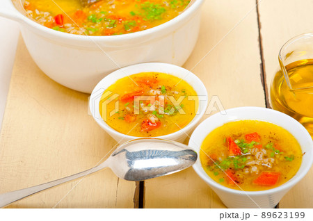 Syrian barley broth soup Aleppo style 89623199