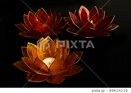 Happy Vesak Day Buddha Purnima Background. Candles during Vesak day celebration. Happy Vesak Day Buddha Purnima Background. Candles during Vesak day celebration. 89624216