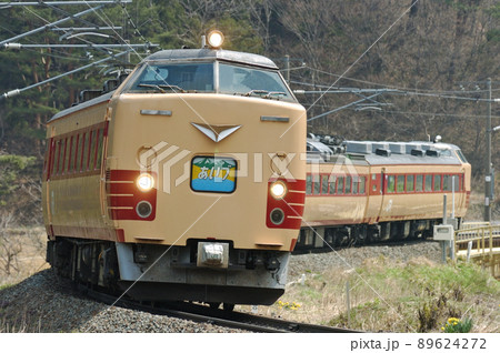 磐越西線　磐梯熱海ー中山宿　JR東日本　485系　A-2＋A-1編成（仙台）　あいづ 89624272
