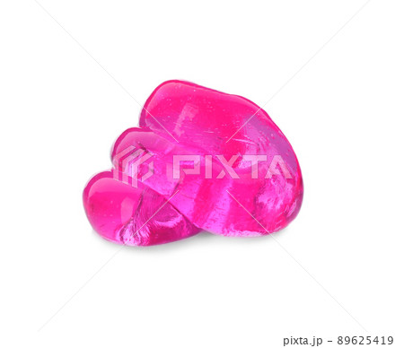 Pink slime with glitter isolated on white. Antistress toy 89625419