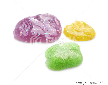 Colorful slimes isolated on white. Antistress toys 89625429