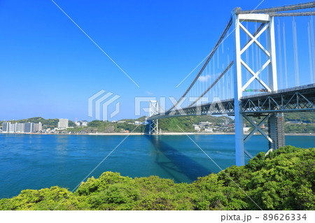 快晴下の関門橋(関門海峡) 快晴下の関門橋(関門海峡) 89626334