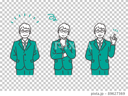 男性経営者の色々な表情のイラスト素材 89627369