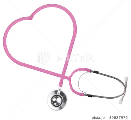 ハート型の聴診器 医療イメージ のイラスト素材
